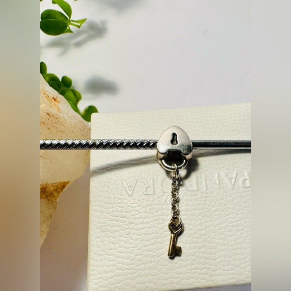 Authentic Retired Pandora Two Tone Pandora ‘Key To My Heart’ Charm - Picture 3 of 10